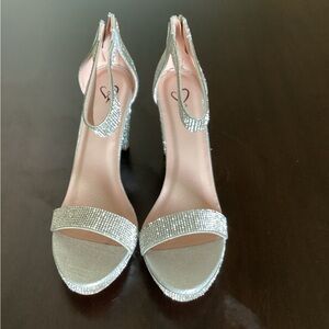 Embellished rhinestones studded heels